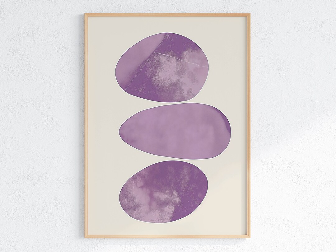 Purple Abstract Geometric Shapes Art Print: Zen Decor (digital Download ...