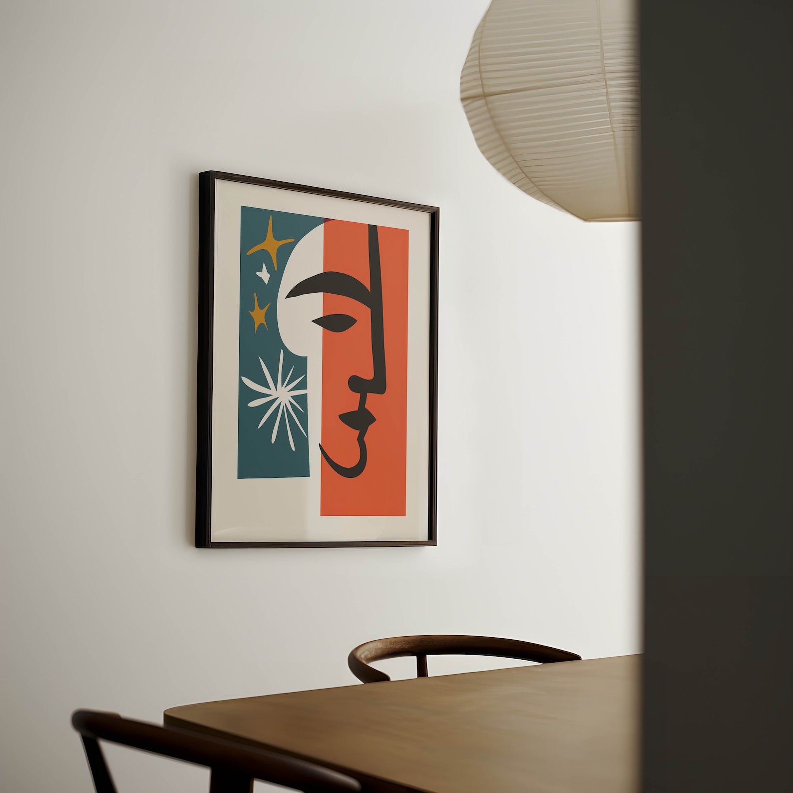 Celestial Face Wall Art Print - Modern Graphic Wall Art, Contemporary ...