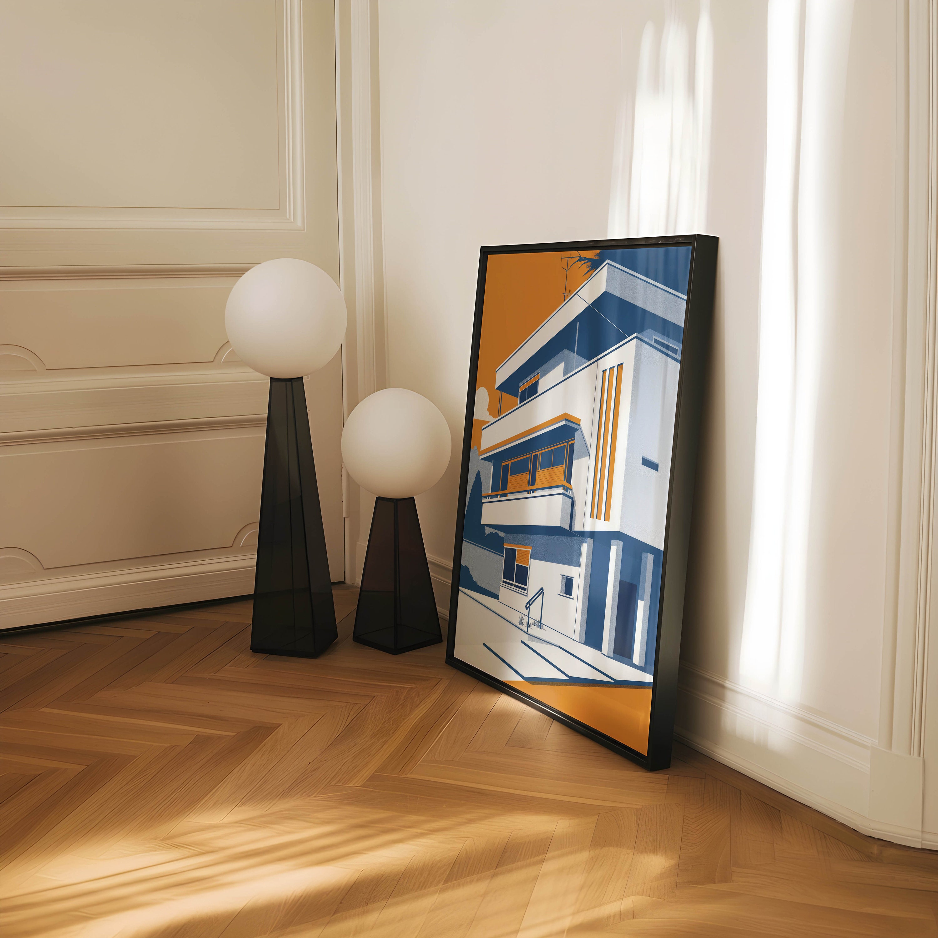 Mid Century Modern Architectural Wall Art Print Set - Bauhaus Inspired ...