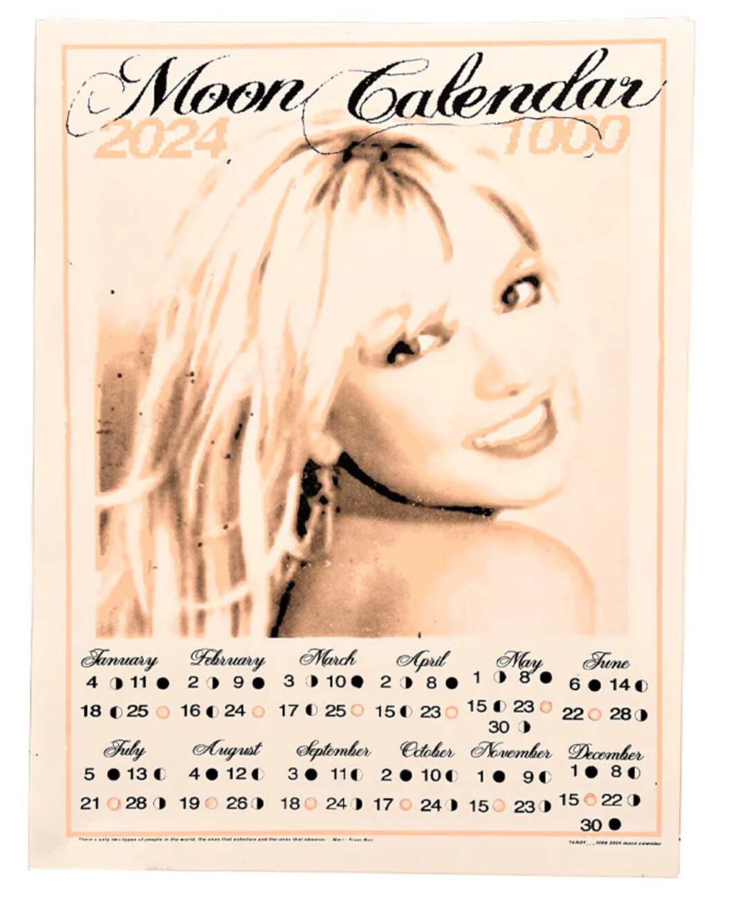 Calendario lunar de Britney Spears 2024 Etsy España