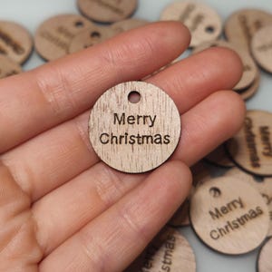 Christmas Gift Tags, Wooden Tags, Circle Tags