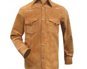 Men's Suede Sheepskin Leather Shirt