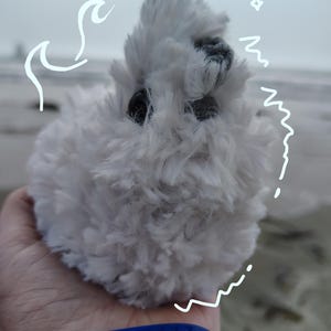 Crochet White Silkie Chicken
