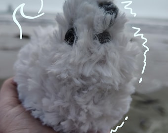 Crochet White Silkie Chicken