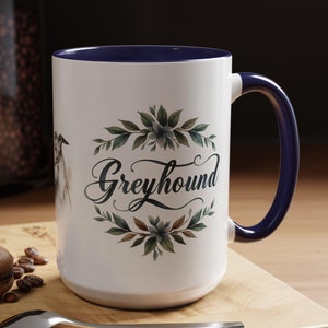 Elegant Greyhound Coffee Cup (11, 15oz) 4 Colors