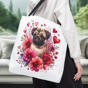 Pugtastic Love: Pug Tote Bags, 3 Sizes