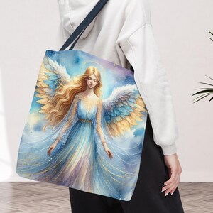 Draagtas engel • Wings of Grace • Celestial Spiritual Gift • Inspirerende herdenkingstas • 3 maten 18" × 18''