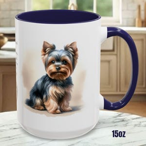 Caffeine & Canine Sass Yorkie Kaffeebecher (11, 15oz), 7 Farben