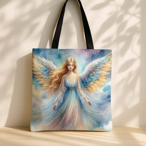 Draagtas engel • Wings of Grace • Celestial Spiritual Gift • Inspirerende herdenkingstas • 3 maten afbeelding 1