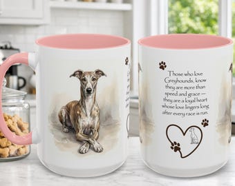 Greyhound-Tasse | Windhund-Kaffeetasse | Geschenkbecher für Hundeliebhaber (325 ml, 440 ml) • Personalisierbar