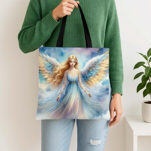 Draagtas engel • Wings of Grace • Celestial Spiritual Gift • Inspirerende herdenkingstas • 3 maten afbeelding 6