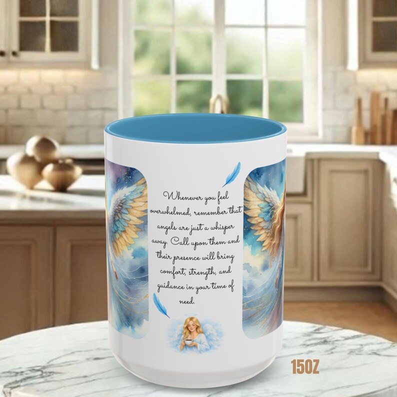 Angel Mug • Heavenly Guardian Coffee Cup, (11oz, 15oz) 5 colors image 2