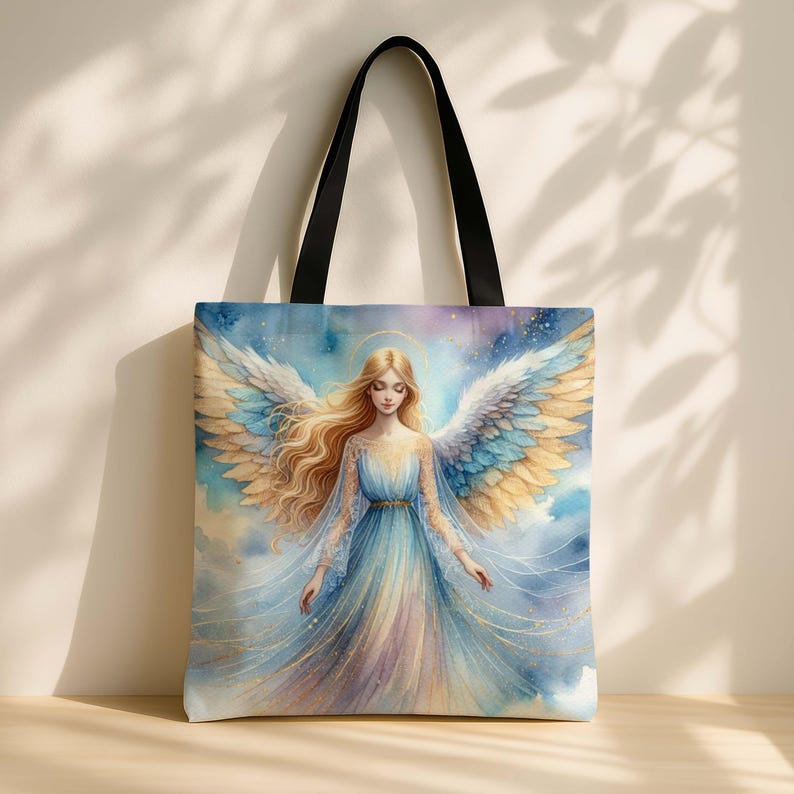 Draagtas engel • Wings of Grace • Celestial Spiritual Gift • Inspirerende herdenkingstas • 3 maten afbeelding 1