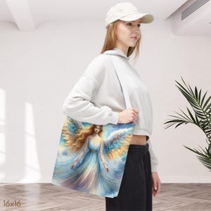 Draagtas engel • Wings of Grace • Celestial Spiritual Gift • Inspirerende herdenkingstas • 3 maten 16" × 16''
