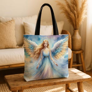Draagtas engel • Wings of Grace • Celestial Spiritual Gift • Inspirerende herdenkingstas • 3 maten afbeelding 12
