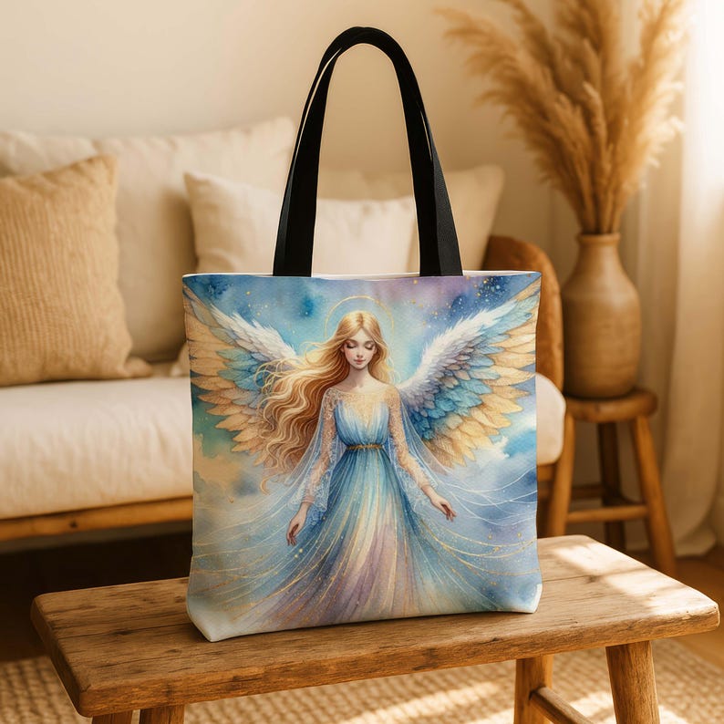Draagtas engel • Wings of Grace • Celestial Spiritual Gift • Inspirerende herdenkingstas • 3 maten afbeelding 12