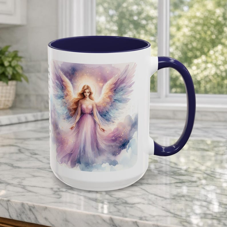 Angel Mug • Heavenly Guardian Coffee Cup, (11oz, 15oz) 5 colors Navy
