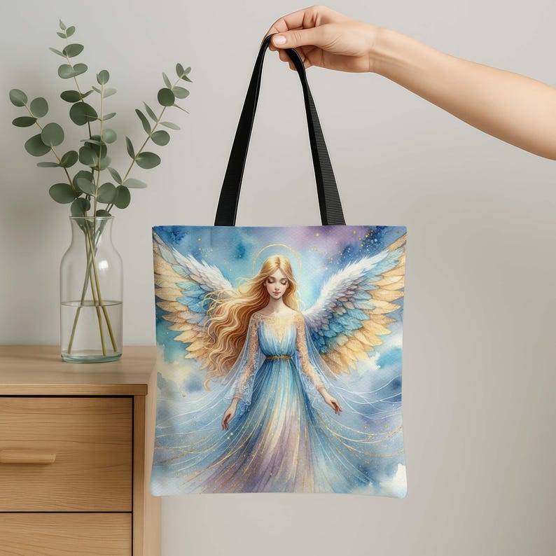 Draagtas engel • Wings of Grace • Celestial Spiritual Gift • Inspirerende herdenkingstas • 3 maten afbeelding 11