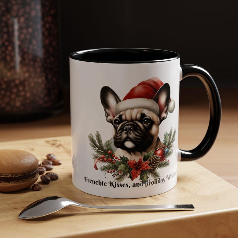 Frenchie Kisses and Holiday Wishes Accent Coffee Mug 11, 15oz Etsy