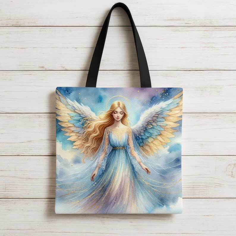 Draagtas engel • Wings of Grace • Celestial Spiritual Gift • Inspirerende herdenkingstas • 3 maten afbeelding 14