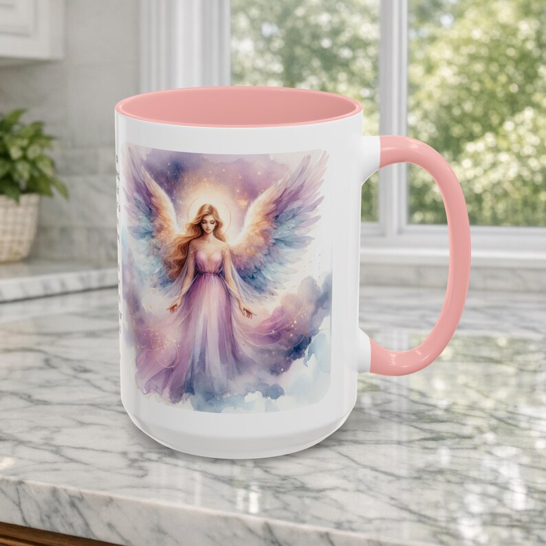 Angel Mug • Heavenly Guardian Coffee Cup, (11oz, 15oz) 5 colors Pink