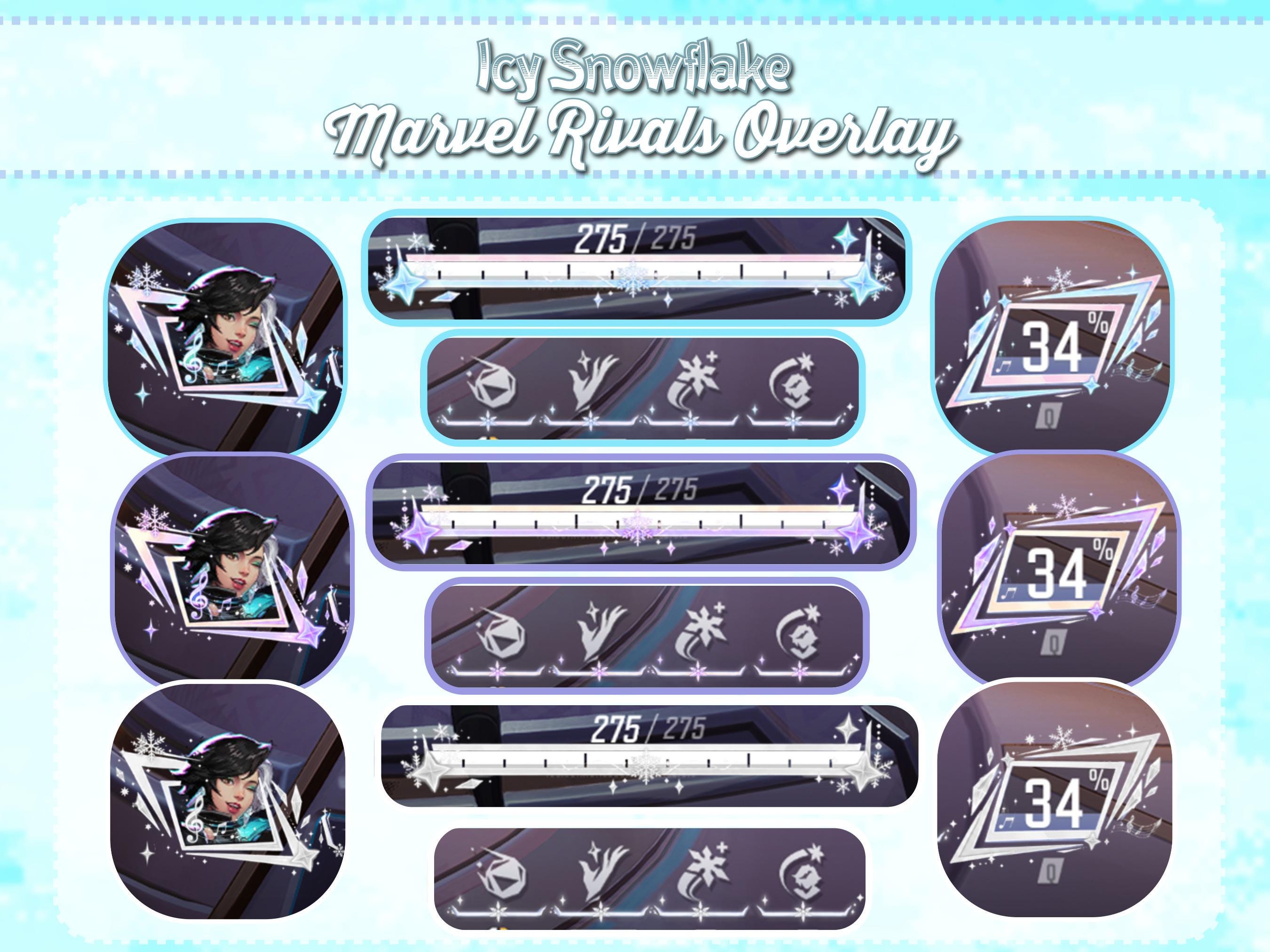 Marvel Rivals Hud Layout Icy Snowflake Marvel Rivals HUD | 1080p 1440p Stream Overlay | 3 Color ...