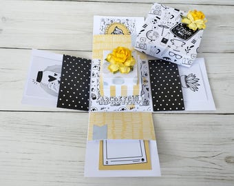 Handmade Birthday exploding box, birthday gift for her, Birthday surprise box ,Pop up card, Birthday Gift card holder, Unique Birthday box .