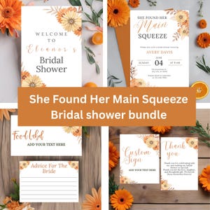 Paquet principal de douche nuptiale de compression, invitation de douche nuptiale d'agrumes, invitation de douche nuptiale de l'amour au premier spritz, signe de douche nuptiale.