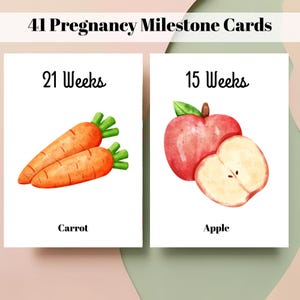 Cartes d'étape importante de la grossesse, suivi de grossesse imprimable fruits et légumes, cadeau pour une femme enceinte, accessoire photo de grossesse, accessoire photo de ventre rond.