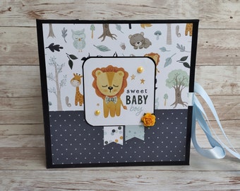 Baby boy mini album,Baby boy photo album,handmade photo album, Baby boy picture album,Baby shower gift,baby boy memory book, mother day gift