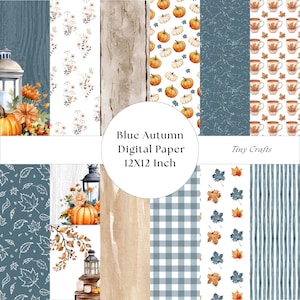 Autumn Digital paper,  Autumn seamless pattern scrapbook paper, Fall Junk journal pages, Watercolor seamless Patterns.