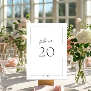 Minimalist wedding table numbers sign, Editable Modern Table Number Cards, Wedding Reception Table Numbers, Wedding Decor Seating Chart.