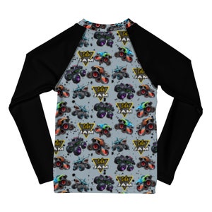 Kids Monster Truck Monster Jam Rash Guard Swimsuit image 2