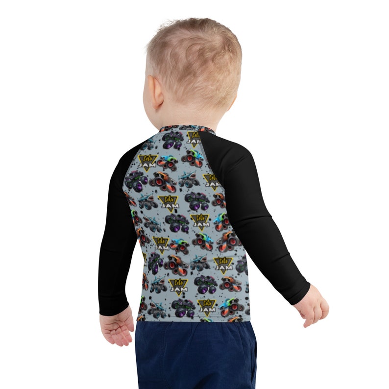 Kids Monster Truck Monster Jam Rash Guard Swimsuit image 4