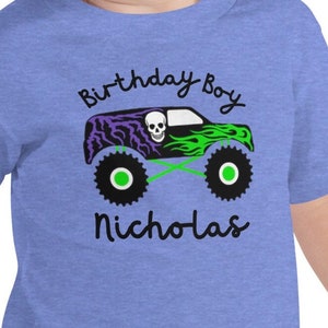 Monster Truck Birthday Boy Customizable Toddler Tshirt Monster Jam Birthday Shirt