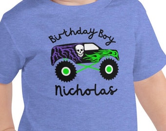 Monster Truck Birthday Boy Customizable Toddler Tshirt Monster Jam Birthday Shirt