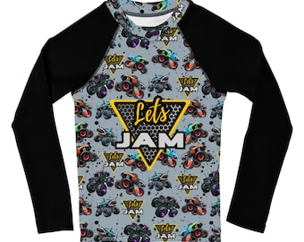Kids Monster Truck Monster Jam Rash Guard Swimsuit
