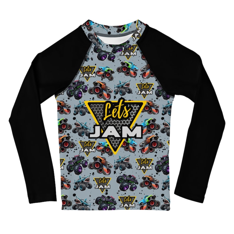 Kids Monster Truck Monster Jam Rash Guard Swimsuit image 1