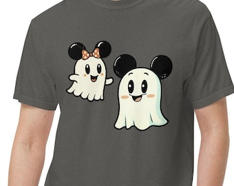 Unisex Disney Mickey and Minnie Ghost Halloween Comfort Colors T-shirt