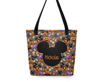 Personalized Disney Mickey Pumpkin Trick or Treat Tote Bag Mickey’s Not So Scary Bag