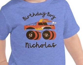 Toddler Monster Truck Birthday Boy Customizable Shirt Monster Jam Birthday Shirt