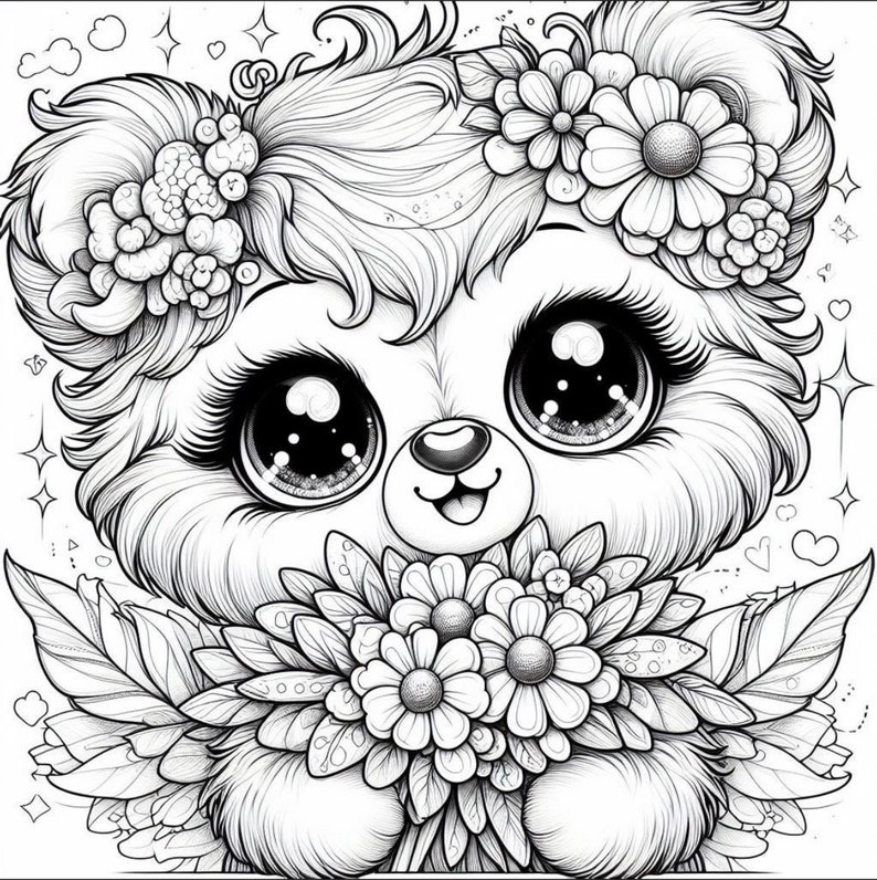 Cute Bear Coloring Page