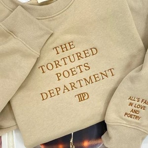 The Tortured Poets Department Embroidered Sweatshirt, Gift For Fan, TS New Album Sweatshirt,The Eras Tour 2024 Shirt, TS Swiftie Concert Tee