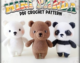 Mini Panda Crochet Pattern, Amigurumi Tutorial PDF In English, Handmade Crochet, Handmade Gift, Crochet PDF Pattern, Gift For Her