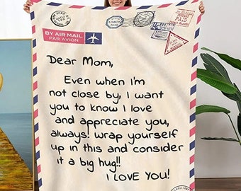 Personalized Letter to Mom Blanket, Best Present for Mother's Day, Gift For Mom, Mom Blanket, Blanket to My Mom Gift from Daughter Son