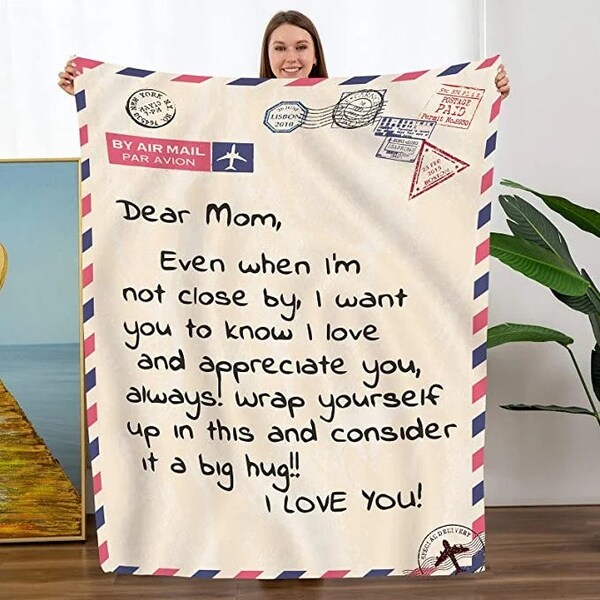 Personalized Letter to Mom Blanket, Best Present for Mother's Day, Gift For Mom, Mom Blanket, Blanket to My Mom Gift from Daughter Son