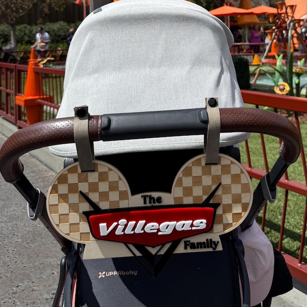 Mouse Ears Stroller Tag | Cars Stroller Tag | Acrylic Stroller Tag | Theme Park Stroller Tag | Personalized Name Sign | Stroller Spotter