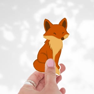Cozy Fox Sticker | Fall Fox Vinyl Sticker | Cute Woodland Animal | Autumn Aesthetic Sticker | Waterproof Matte Sticker