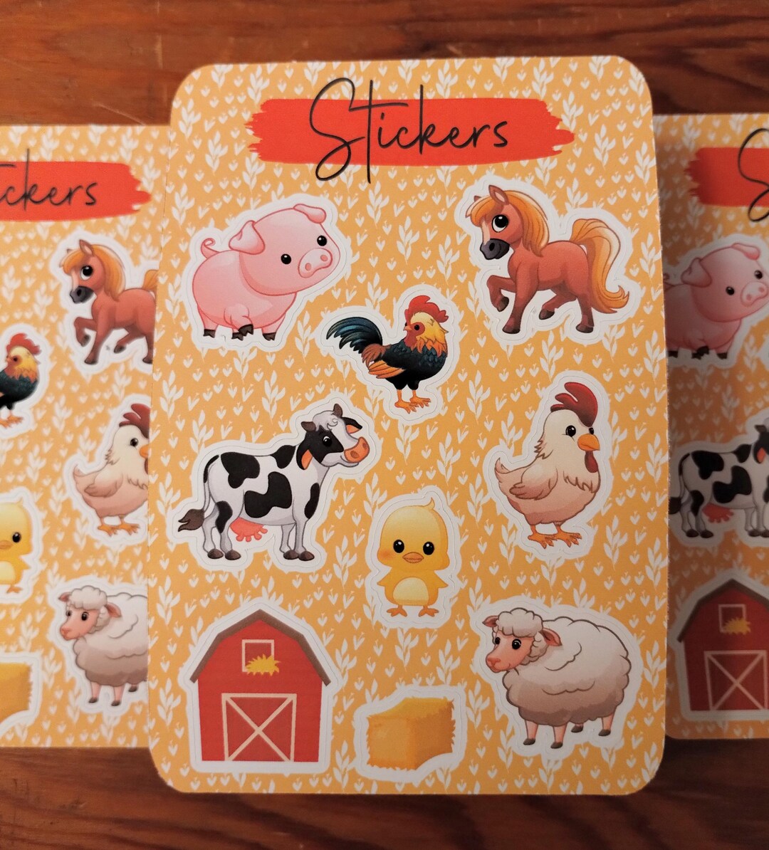 Farm Animals Sticker Sheet, Cute Barnyard Animals, Gifts for Kids ...