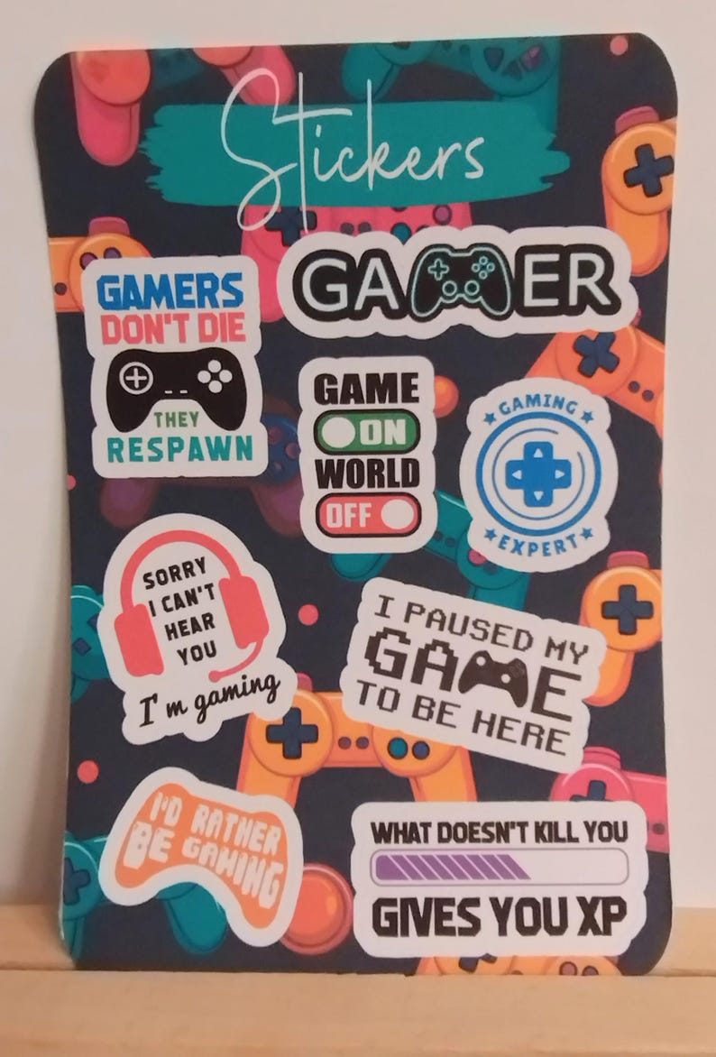 Keyboard Stickers Gamer Gamer Sticker Sheet, Gaming Gifts, Video Game Lovers, Handmade Paper ...